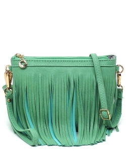 Western Fringe Clutch Cross Body Bag E091 TURQUOISE /
